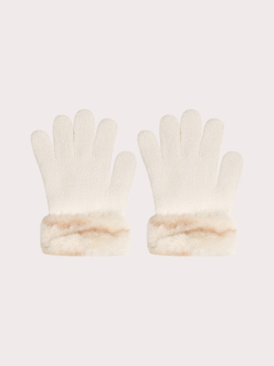 Dark off white gloves for girls