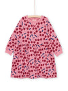 CHERRY PRINT FLEECE DRESS