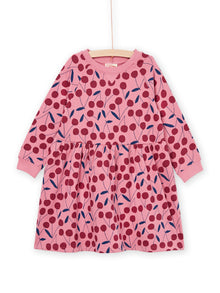  CHERRY PRINT FLEECE DRESS