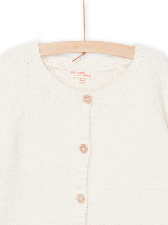 WHITE CHENILLE CARDIGAN