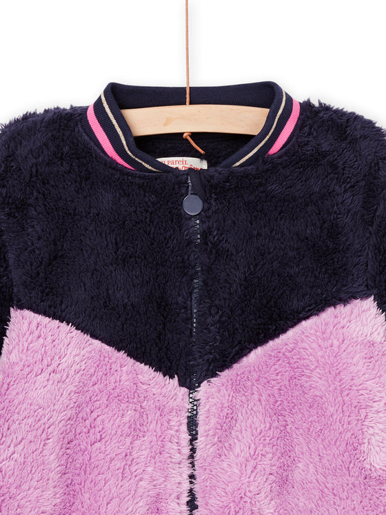 NAVY AND PURPLE SHERPA TEDDY