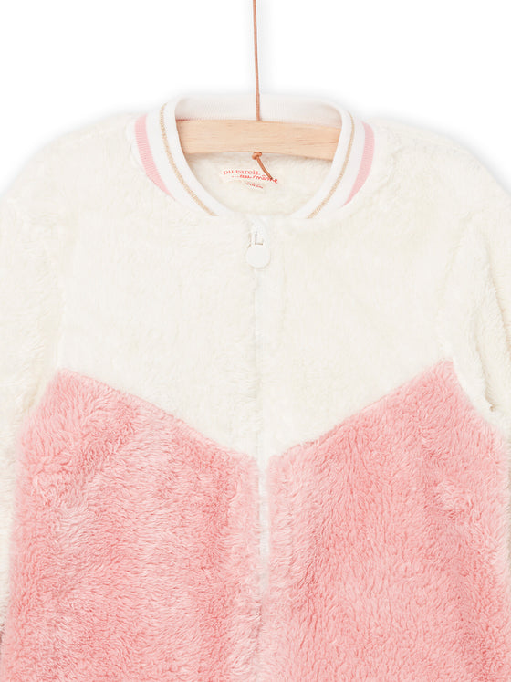 WHITE AND PINK SHERPA TEDDY