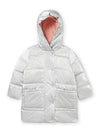 SILVER HOODED DOWN JACKET