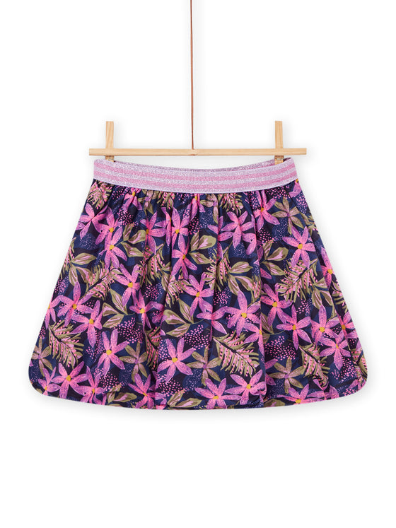 REVERSIBLE SKIRT WITH KHAKI FLORAL PRINT