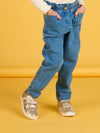 PAPER BAG JEANS WITH ELASTICATED WAIST