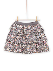  VELVET SKIRT WITH FANCY PRINT