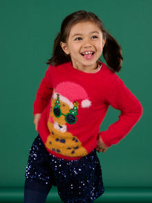  LEOPARD ANIMATION SWEATER WITH SEQUINS GLASSES