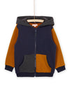 HOODED ZIP SWEATSHIRT DARK BLUE