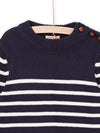 MIDNIGHT BLUE SWEATER WITH WHITE STRIPES