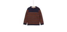  MIDNIGHT BLUE SWEATER WITH MUSTARD STRIPES