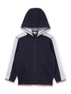 BLUE AND GREY HOODED JOGGING JACKET