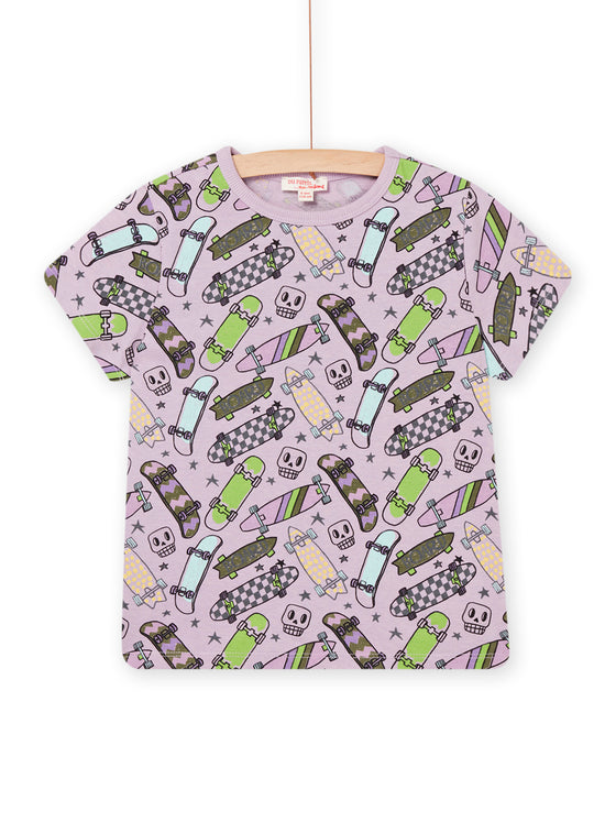 PINK SKATEBOARD PRINT SHORT SLEEVE T-SHIRT