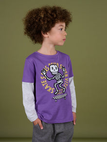  PURPLE SKELETON LONG SLEEVE T-SHIRT