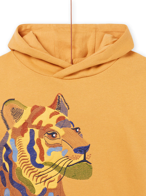 HOODIE WITH TIGER EMBROIDERY