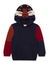 HOODED SWEATER WITH WOLF MOTIF