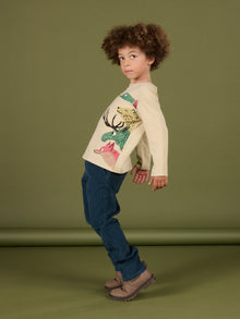  LONG SLEEVE T-SHIRT WITH FOREST ANIMALS PRINTS