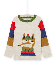  LONG SLEEVE SWEATER WITH FOX PATTERN