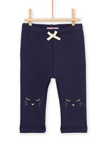  MIDNIGHT BLUE PANTS WITH ANIMAL HEAD MOTIF ON THE KNEES