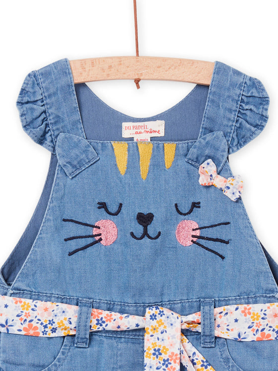 SHORT DENIM OVERALLS WITH REMOVABLE BELT