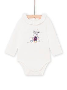  PLAIN WHITE BODYSUIT WITH GIRL MOTIF