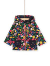 HOODED JACKET WITH FLOWER PRINT