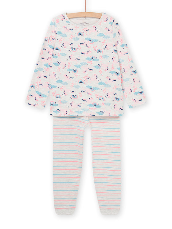 RAINBOW AND STRIPES PRINT LONG PAJAMAS