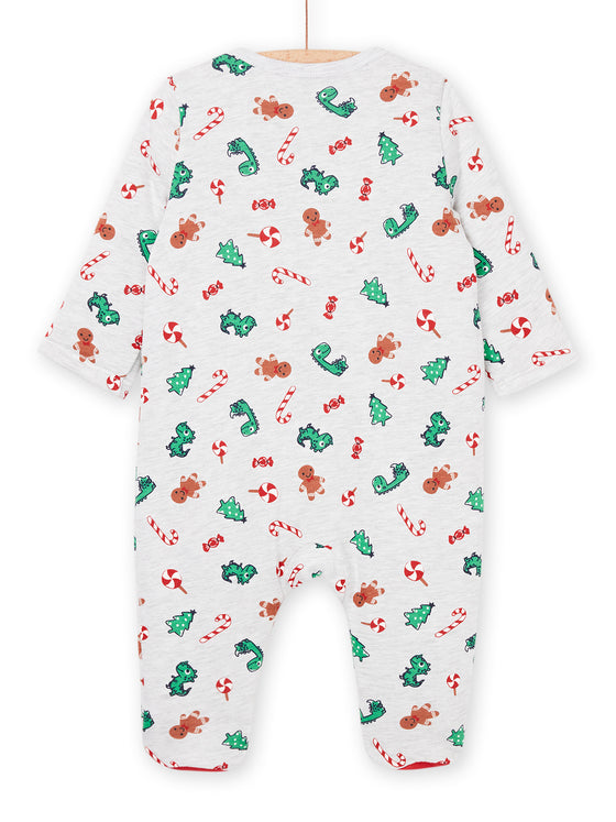 SLEEP SUIT WITH CHRISTMAS PRINT