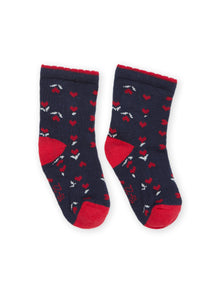  SOCKS WITH FLOWER JACQUARD