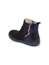 CHELSEA BOOTS IN NAVY LEATHER WITH FANCY DETAILS AT THE BACK