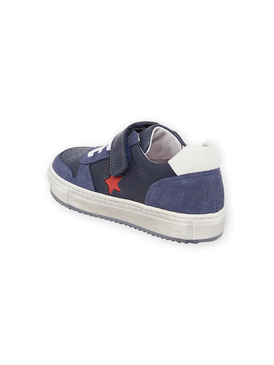 LEATHER SNEAKERS WITH RED STAR