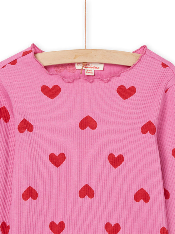 Pink Heart print t-shirt