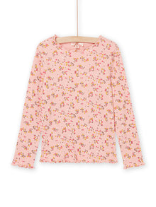  Pink Flower print t-shirt