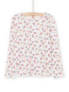  Flower print t-shirt off whit