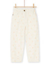 Beige pants with cherry print