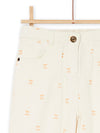 Beige pants with cherry print