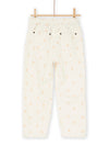 Beige pants with cherry print