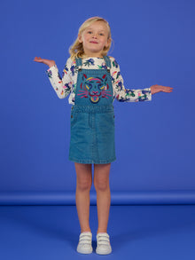  Blue dungarees dress