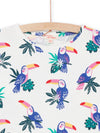 Off White t-shirt with small parrots