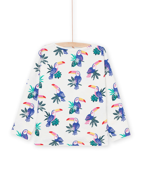 Off White t-shirt with small parrots