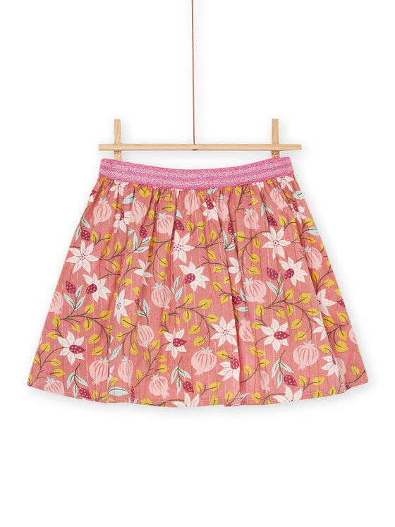 Reversible terracotta skirt with flower