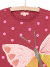 Butterfly and polka dot print t-shirt