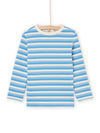 Reversible T-shirt with blue stripes