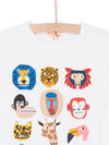 White t-shirt with small animals SS