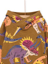 Dinosaur print fleece hoodie