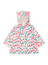 Hooded raincoat with cherry print