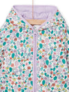 Floral print hooded down jacket