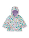 Floral print hooded down jacket