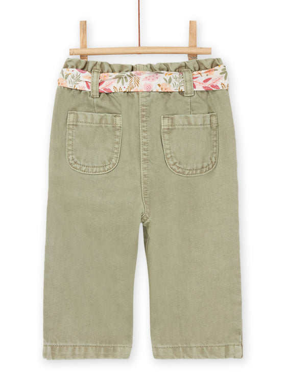 Floral print pants with belt