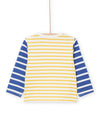 YellowStriped blouse with animal pocket