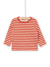 Ivory T-shirt LS red stripes